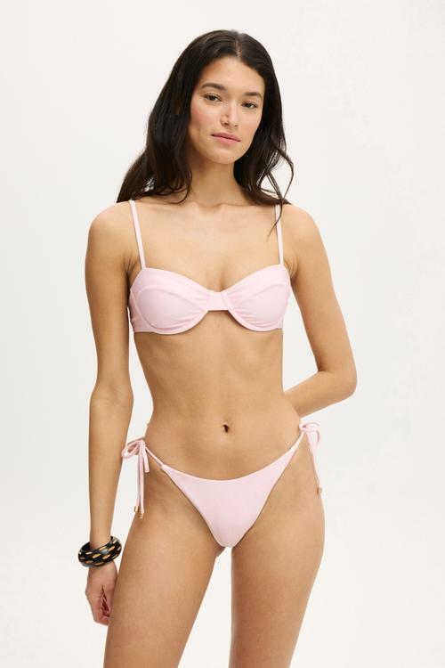 Thin Strap Balconette Bikini Top - Cherry Dream Shimmer