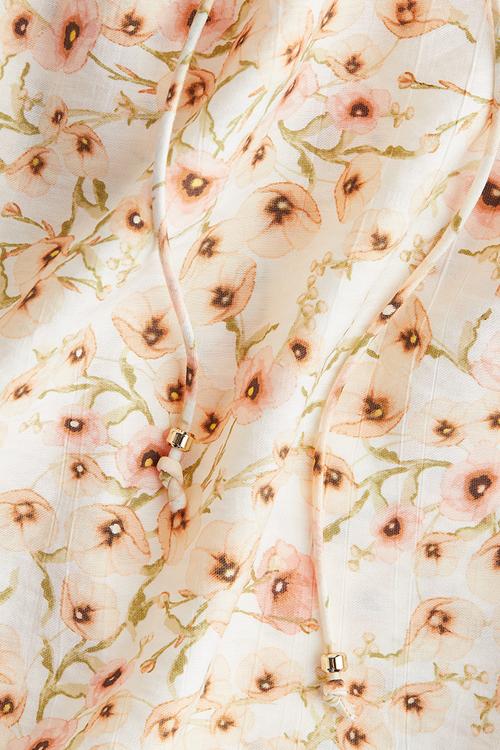 Butterfly-sleeved blouse - white floral