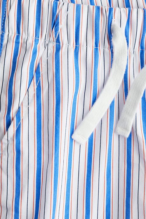 Cotton shorts - white/blue striped