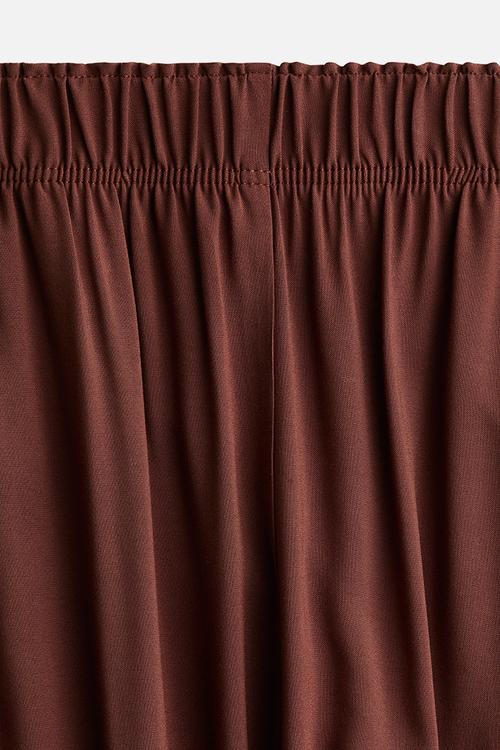 Cropped pull-on trousers - dark brown