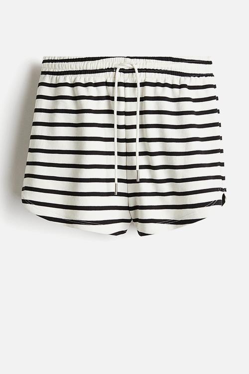 Sweatshirt shorts - cream striped