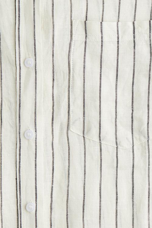 Linen shirt - white & black striped