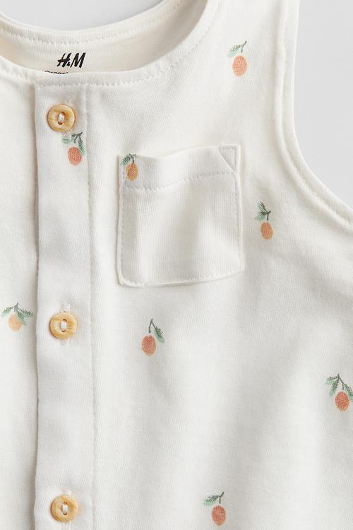 Patterned romper suit - white/mangos
