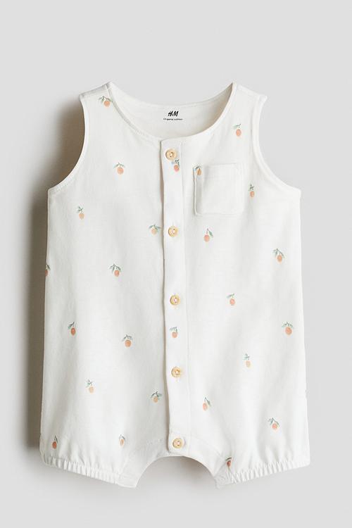 Patterned romper suit - white/mangos