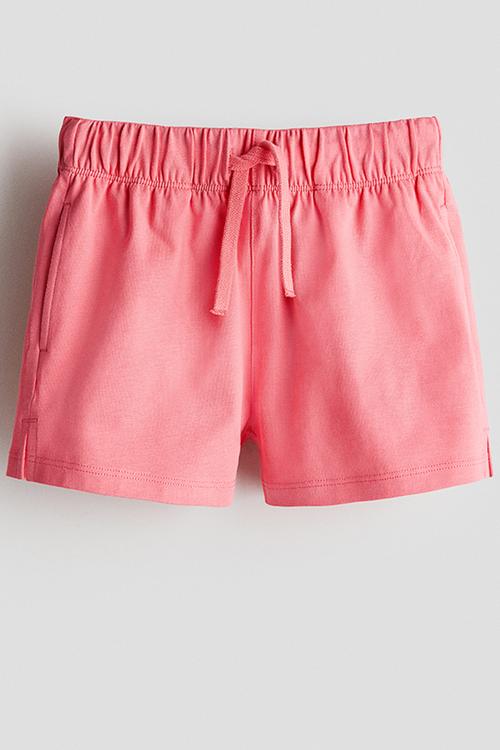Cotton jersey shorts - coral pink 