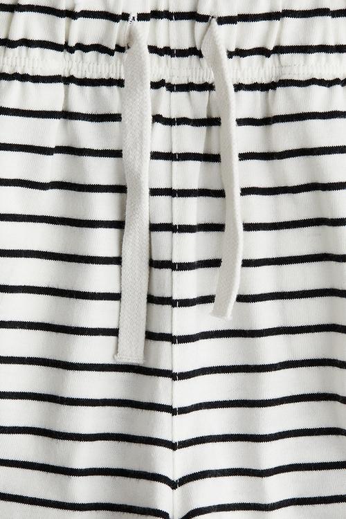 Cotton jersey shorts - white & black striped