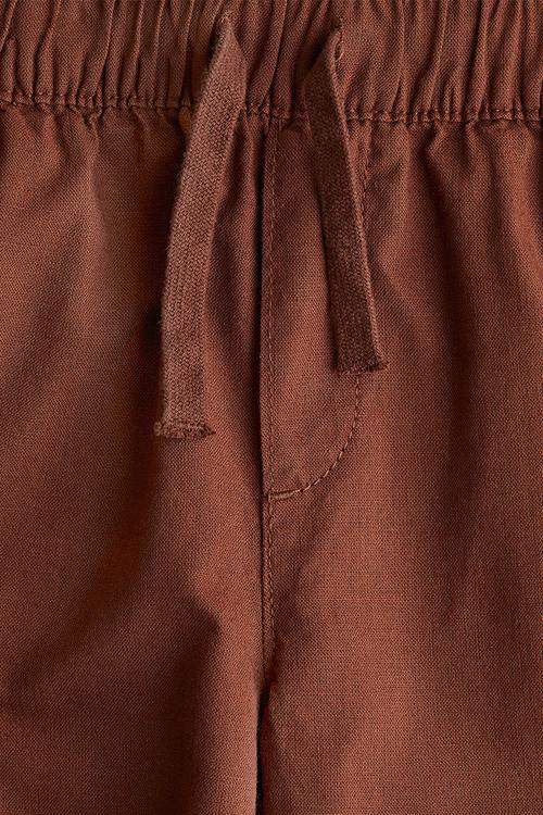 Linen-blend shorts - brown