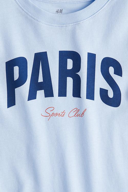 Printed T-shirt - light blue/paris