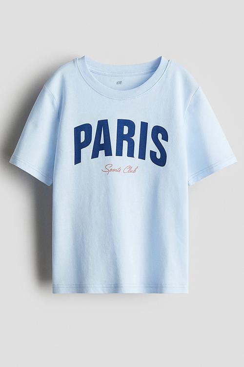 Printed T-shirt - light blue/paris