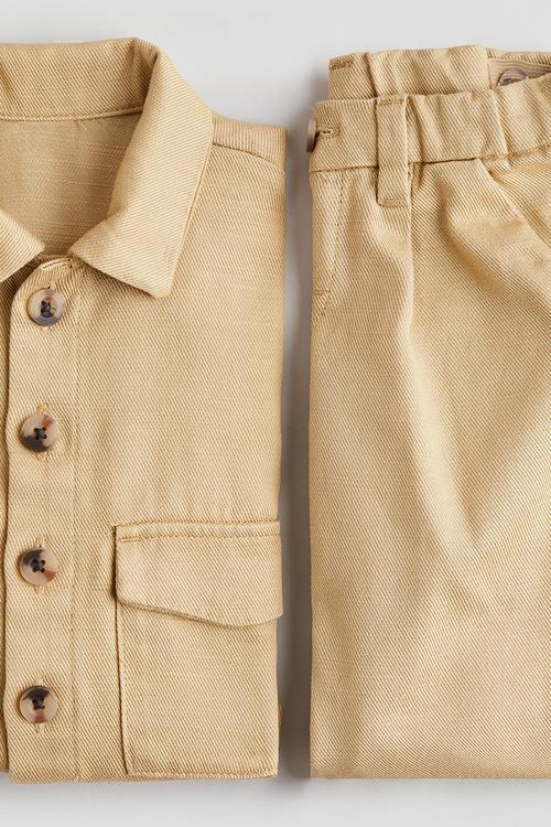 2-Piece overshirt and trousers set - beige