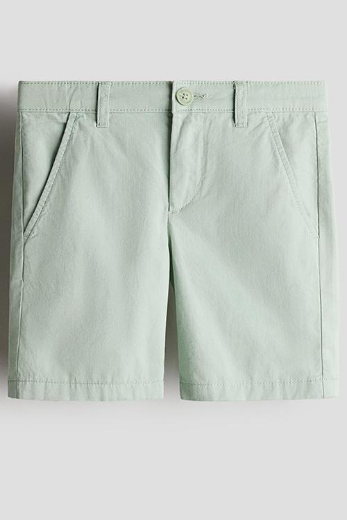 Cotton chino shorts - sage green
