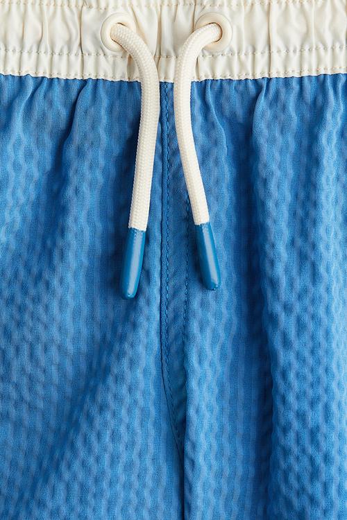 Seersucker swim shorts - bright blue