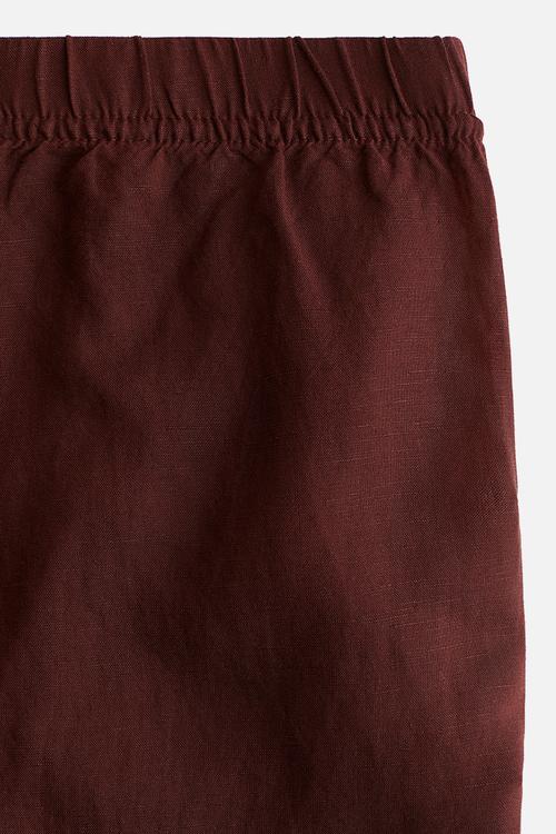 Linen-blend drawstring trousers - brown