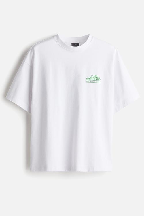 Oversized fit printed t-shirt - white & saint-lowell-de-luz