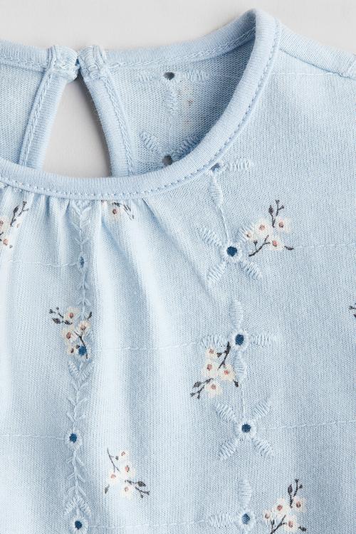 Broderie anglaise dress - light blue floral