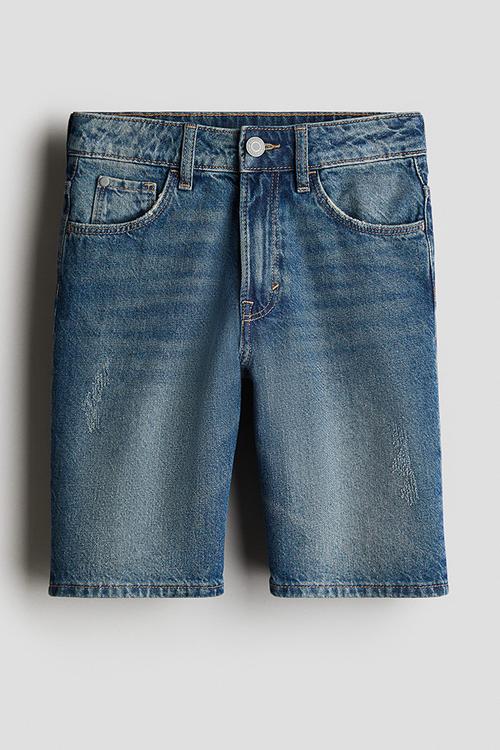 Loose-fit denim shorts - denim blue