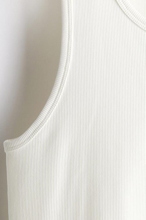 Slim fit ribbed vest top - white