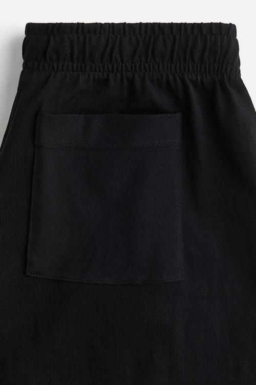 Cotton pull-on shorts - black