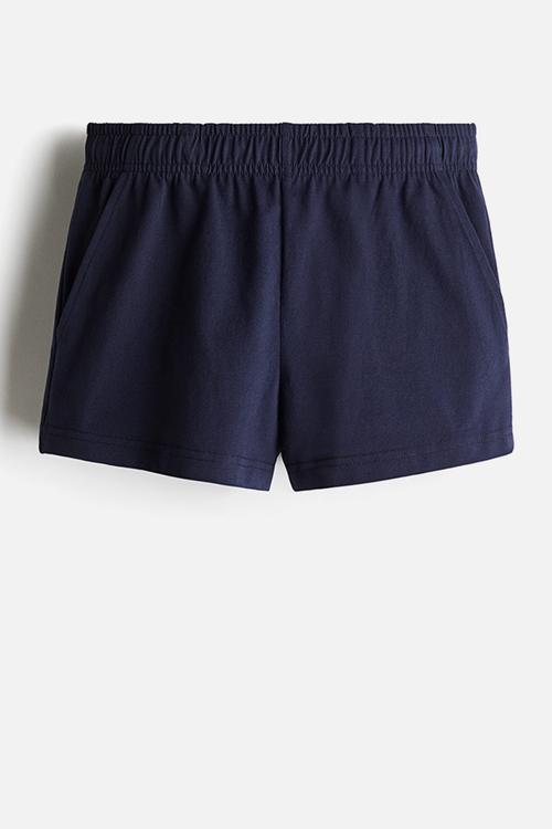 Cotton pull-on shorts - navy blue