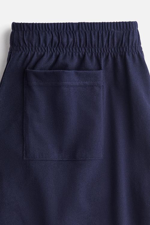 Cotton pull-on shorts - navy blue