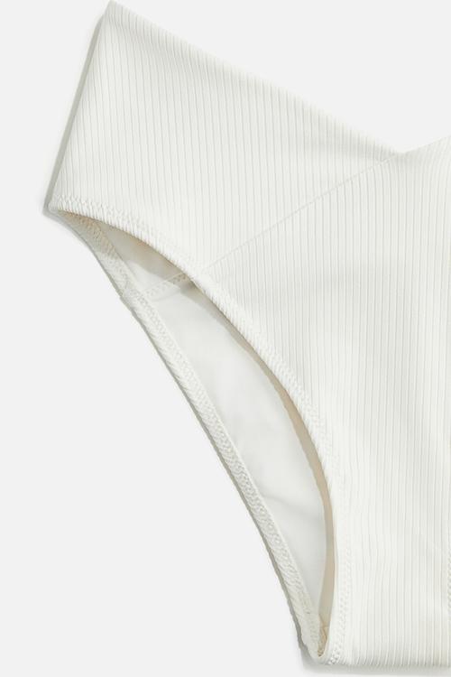High rise cheeky bikini bottoms - white