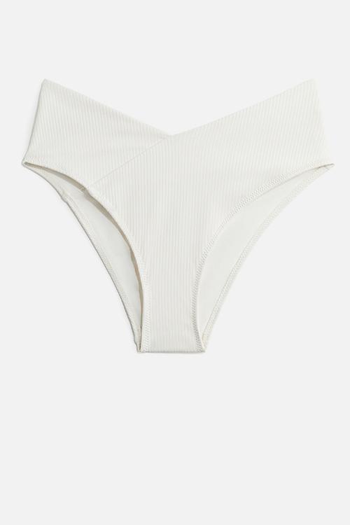 High rise cheeky bikini bottoms - white