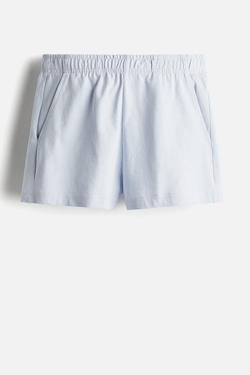 Cotton pull-on shorts - light blue