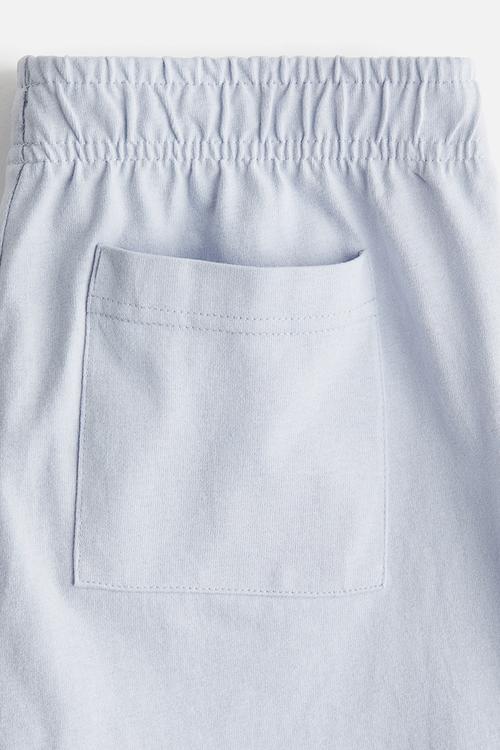 Cotton pull-on shorts - light blue