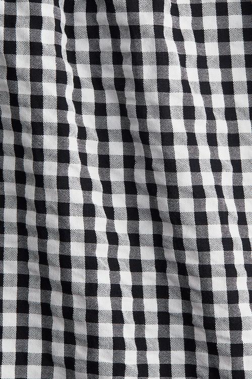 Cotton pull-on shorts - black/gingham check