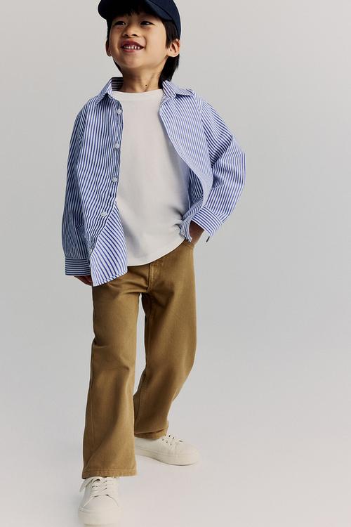 Cotton shirt - blue & white striped