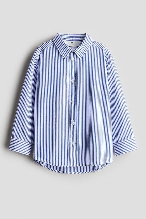 Cotton shirt - blue & white striped