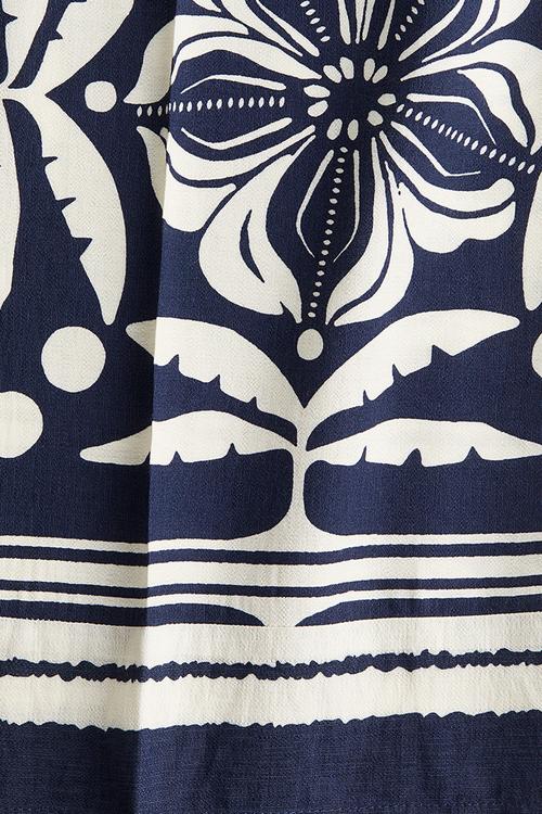 Wide trousers - dark blue/patterned