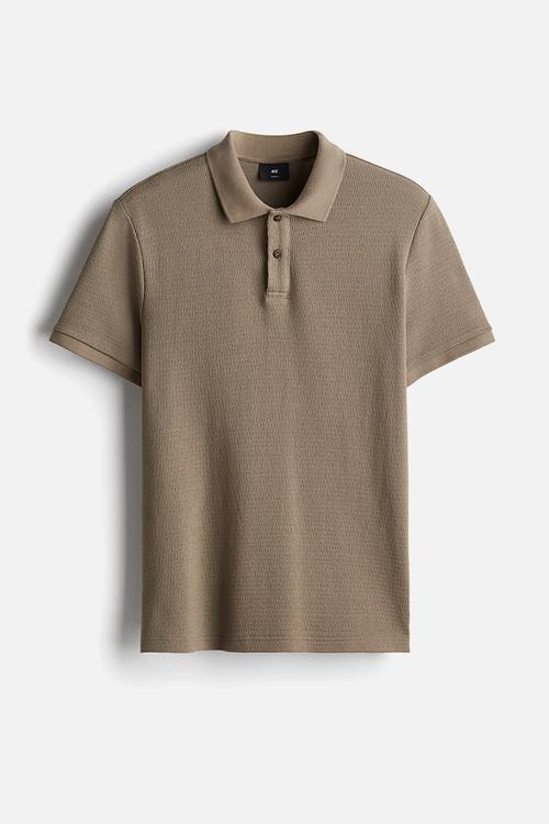 Slim fit polo shirt - dark beige 