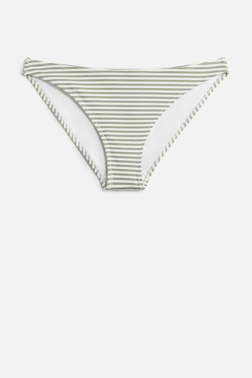 Bikini bottoms - white/khaki green striped