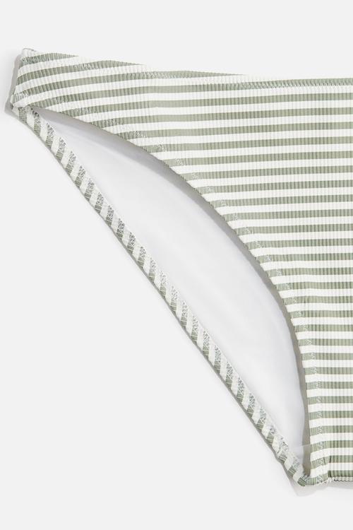 Bikini bottoms - white/khaki green striped