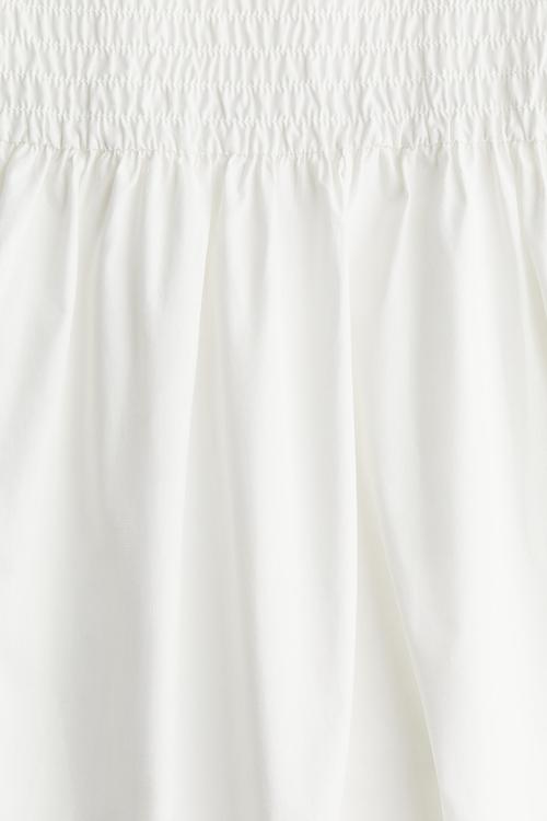 Tie-strap smocked dress - white