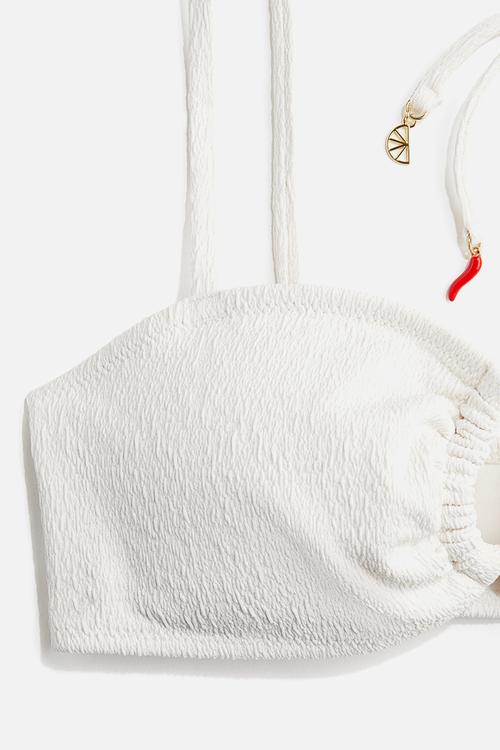 Padded bikini top - white