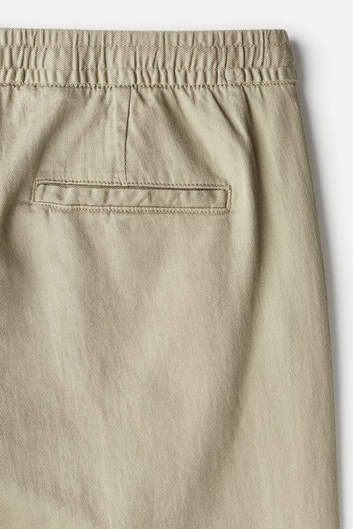 Relaxed fit linen trousers -khaki green