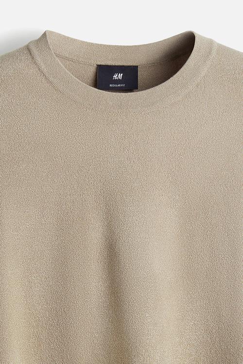 Regular fit knitted t-shirt - khaki green