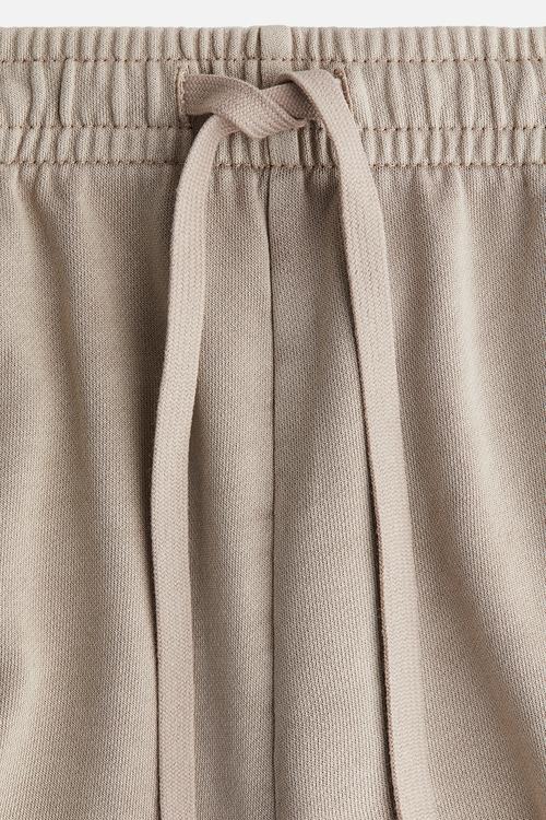 Washed cotton sweatshorts - light greige