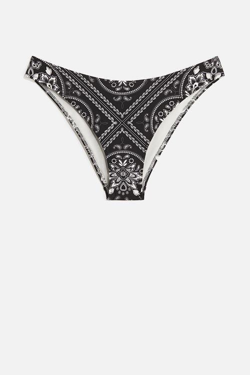 Cheeky bikini bottoms - black/paisley-patterned