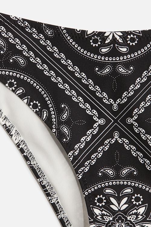 Cheeky bikini bottoms - black/paisley-patterned