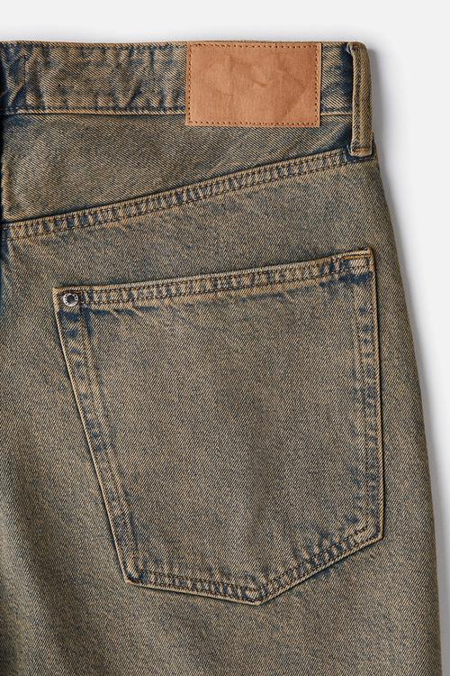Relaxed denim shorts - khaki green & denim blue