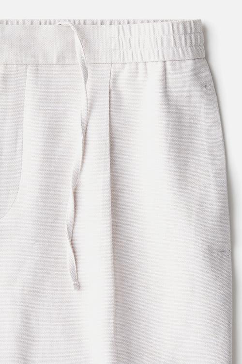 Relaxed fit linen-blend trousers - white