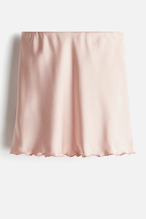 Satin slip skirt - powder pink 