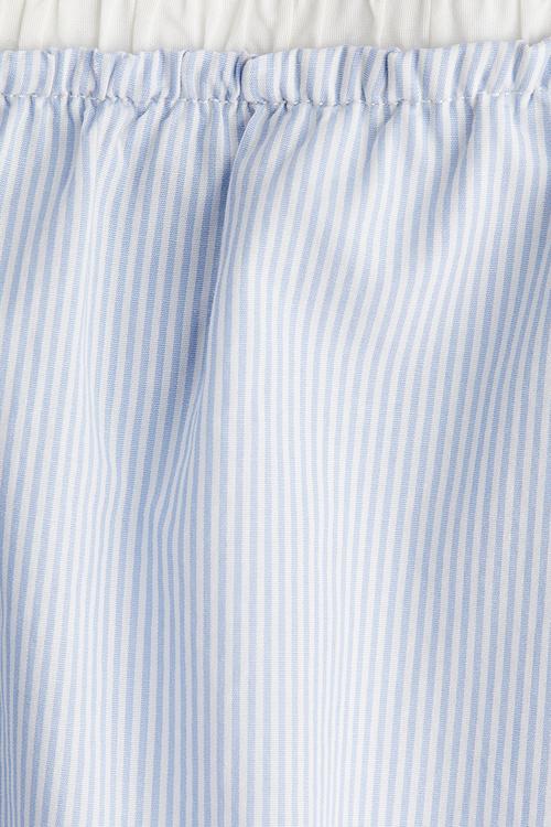 Cotton poplin shorts - light blue striped