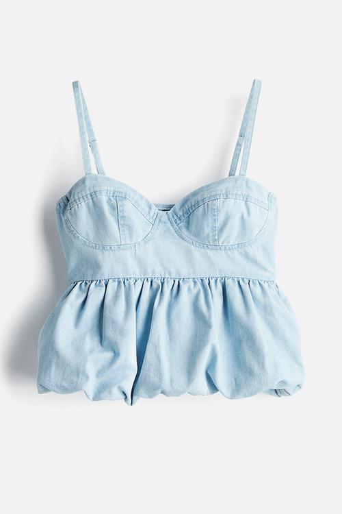 Denim bustier top - blue
