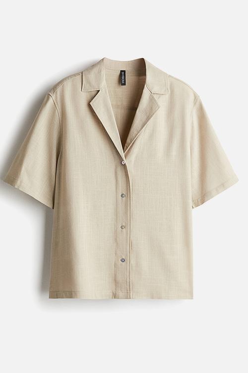 Loose-fit resort shirt - beige
