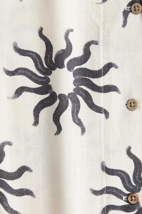 Loose-fit resort shirt - white suns