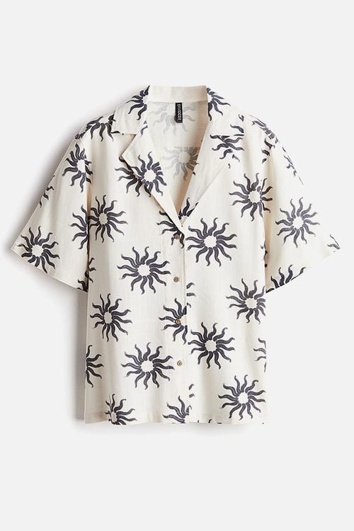 Loose-fit resort shirt - white suns